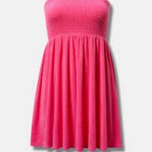 Torrid Smocked Strapless Cover-Up Mini Dress torrid Size 0 or Large